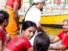 Tamil old aunties bathing gonga openly. HUGE BUTT & BOOBS!!!
