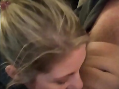 Sexy housewife sucks and fucks on couch